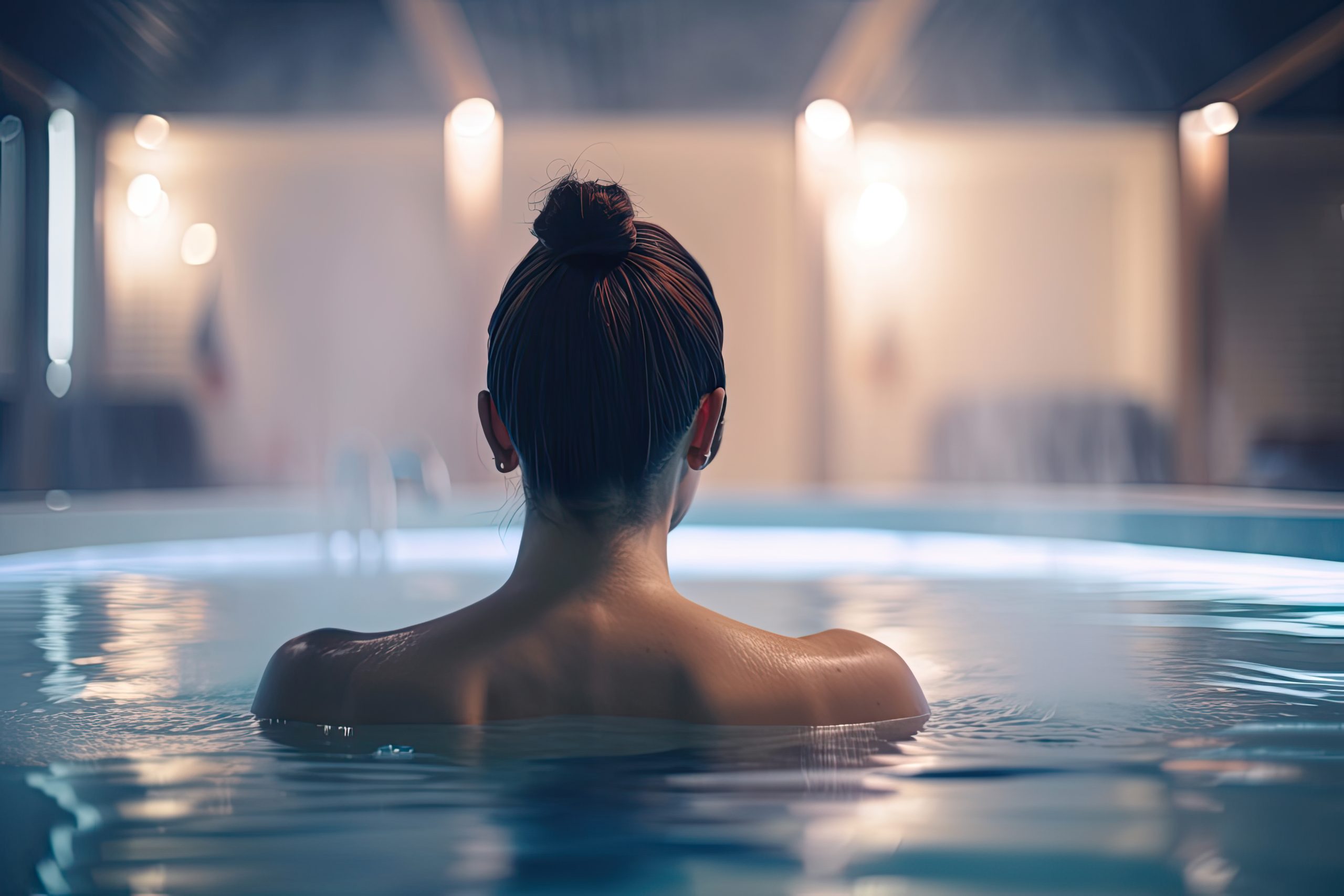 Personne de dos dans un spa